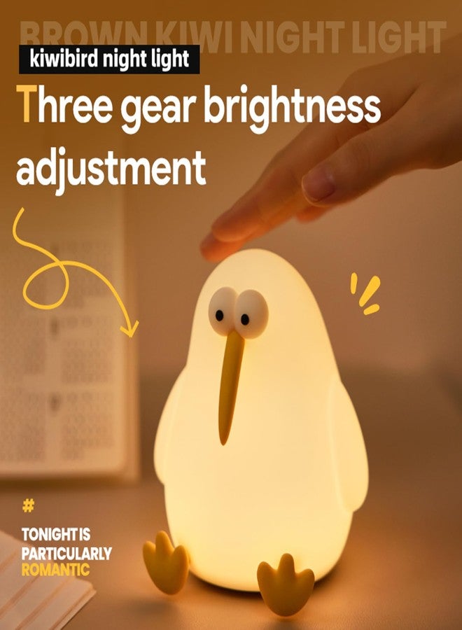 YEEFIGRO Cute Baby Night Light for Kids,Squishy Kiwibird Bedside Lamp for Night Stands,Rechargeable Dimmable Silicone Nursery Toddler Animal Nightlight,Fun Decor for Children Bedroom,Children's Day Gift - Image 4